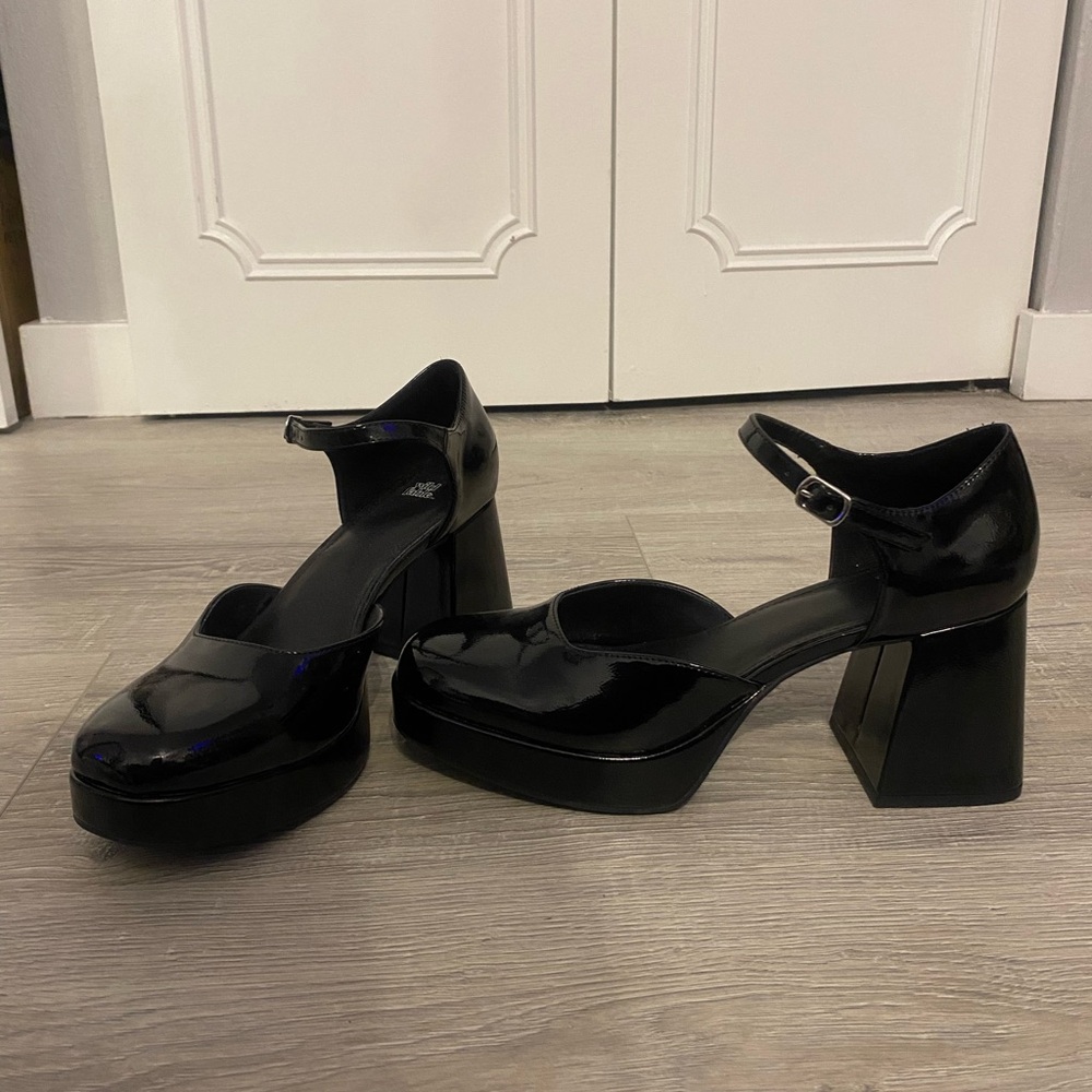 Wild Fable Darcy Black Chunky Heel Platform Shoes